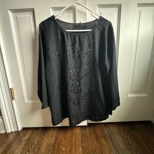 Club Monaco Black Will Cut Out Lace Top- Size Medium